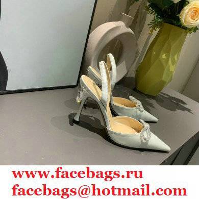 Mach  &  Mach 9cm heel Women's white Satin Double Bow Pumps
